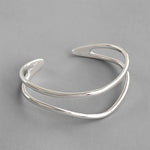 Lade das Bild in den Galerie-Viewer, Simple Double Layler 925 Sterling Silver Open Bangle
