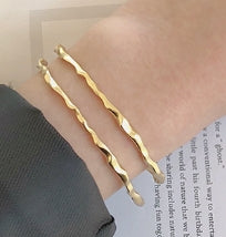 Unregelmäßiger Silber Armreif - 925 Sterling Silber Offen
