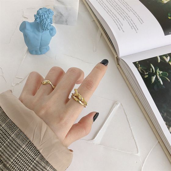 Simple Twisted Wave 925 Sterling Silver Adjustable Ring - SterlingSilberSchmuck