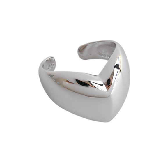 Big Heart Ring 925 Sterling Silber verstellbar maskulin modern