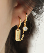 Lade das Bild in den Galerie-Viewer, Fashion Doule Hole CZ Love Letters Rectangle 925 Sterling Silver Earring Buckles
