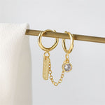 Lade das Bild in den Galerie-Viewer, Fashion Doule Hole CZ Love Letters Rectangle 925 Sterling Silver Earring Buckles
