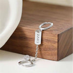 Lade das Bild in den Galerie-Viewer, Fashion Doule Hole CZ Love Letters Rectangle 925 Sterling Silver Earring Buckles
