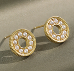 Lade das Bild in den Galerie-Viewer, Hot Shell Pearl Geometry Hollow Circle 925 Sterling Silver Stud Earrings
