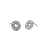 Lade das Bild in den Galerie-Viewer, Hot Shell Pearl Geometry Hollow Circle 925 Sterling Silver Stud Earrings
