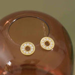 Lade das Bild in den Galerie-Viewer, Hot Shell Pearl Geometry Hollow Circle 925 Sterling Silver Stud Earrings
