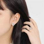 Lade das Bild in den Galerie-Viewer, Hot Shell Pearl Geometry Hollow Circle 925 Sterling Silver Stud Earrings
