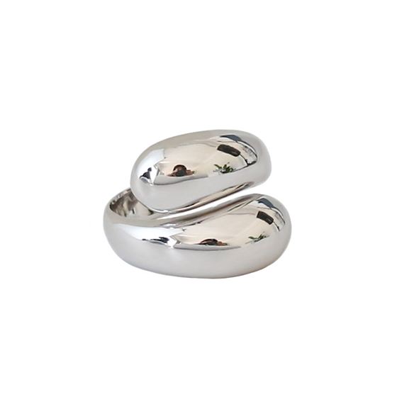 New Waterdrop Unique 925 Sterling Silver Adjustable Ring - SterlingSilberSchmuck