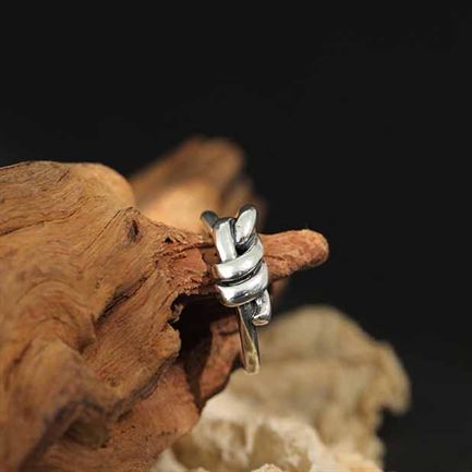 Vintage Knoten Ring 925 Sterling Silber verstellbar elegant