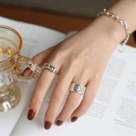 Vintage Knoten Ring 925 Sterling Silber verstellbar elegant