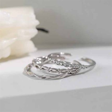 Gift CZ Simple 925 Sterling Silver Adjustable Ring - SterlingSilberSchmuck