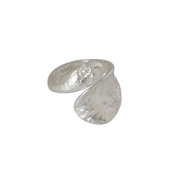 Unregelmäßiger Waterdrop Ring aus 925er Silber – Verstellbar Modern - SterlingSilberSchmuck