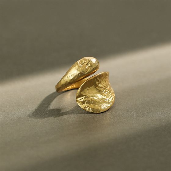 Unregelmäßiger Waterdrop Ring aus 925er Silber – Verstellbar Modern - SterlingSilberSchmuck