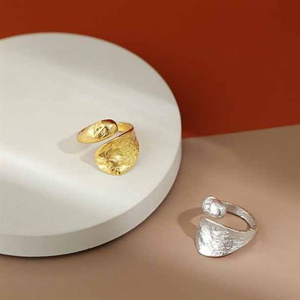 Unregelmäßiger Waterdrop Ring aus 925er Silber – Verstellbar Modern - SterlingSilberSchmuck