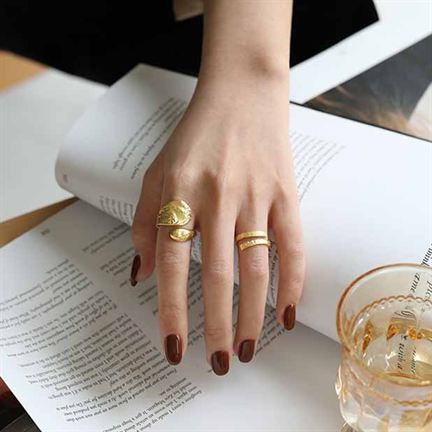 Unregelmäßiger Waterdrop Ring aus 925er Silber – Verstellbar Modern - SterlingSilberSchmuck