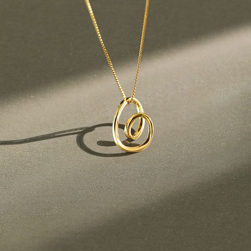 Simple Irregular Hollow Heart 925 Sterling Silver Necklace - SterlingSilberSchmuck