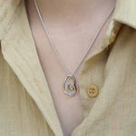 Lade das Bild in den Galerie-Viewer, Simple Irregular Hollow Heart 925 Sterling Silver Necklace
