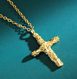 Holy Irregular Cross 925 Sterling Silver Necklace - SterlingSilberSchmuck