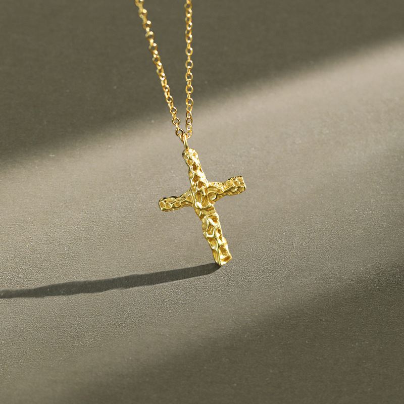 Holy Irregular Cross 925 Sterling Silver Necklace - SterlingSilberSchmuck