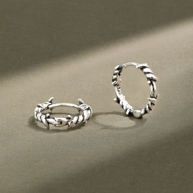 Twisted Hoop Ohrringe 925 Sterling Silber Vintage elegant modern