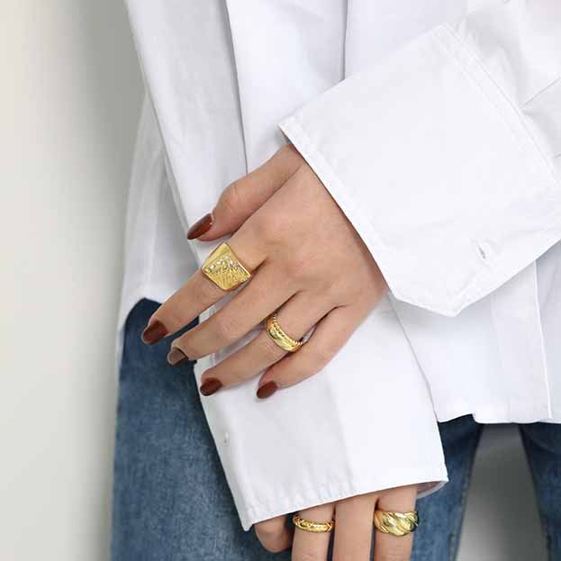 Unregelmäßiger Geometrie Ring 925 Sterling Silber verstellbar