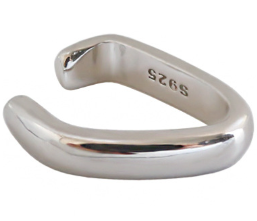 Unregelmäßiger Kreis Clip Ohrring 925 Sterling Silber Single modern
