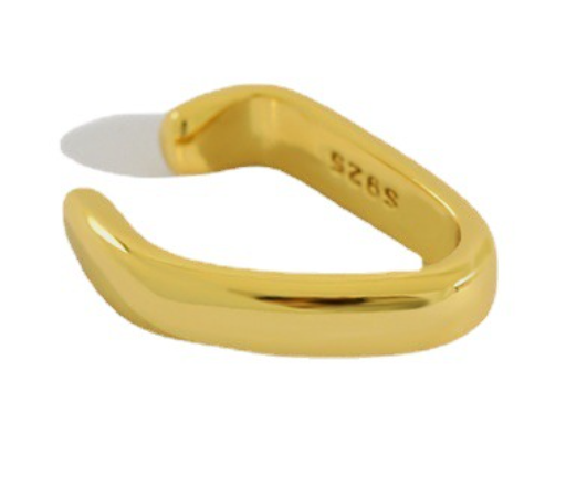 Unregelmäßiger Kreis Clip Ohrring 925 Sterling Silber Single modern