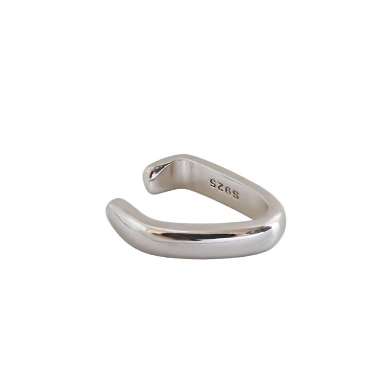Unregelmäßiger Kreis Clip Ohrring 925 Sterling Silber Single modern