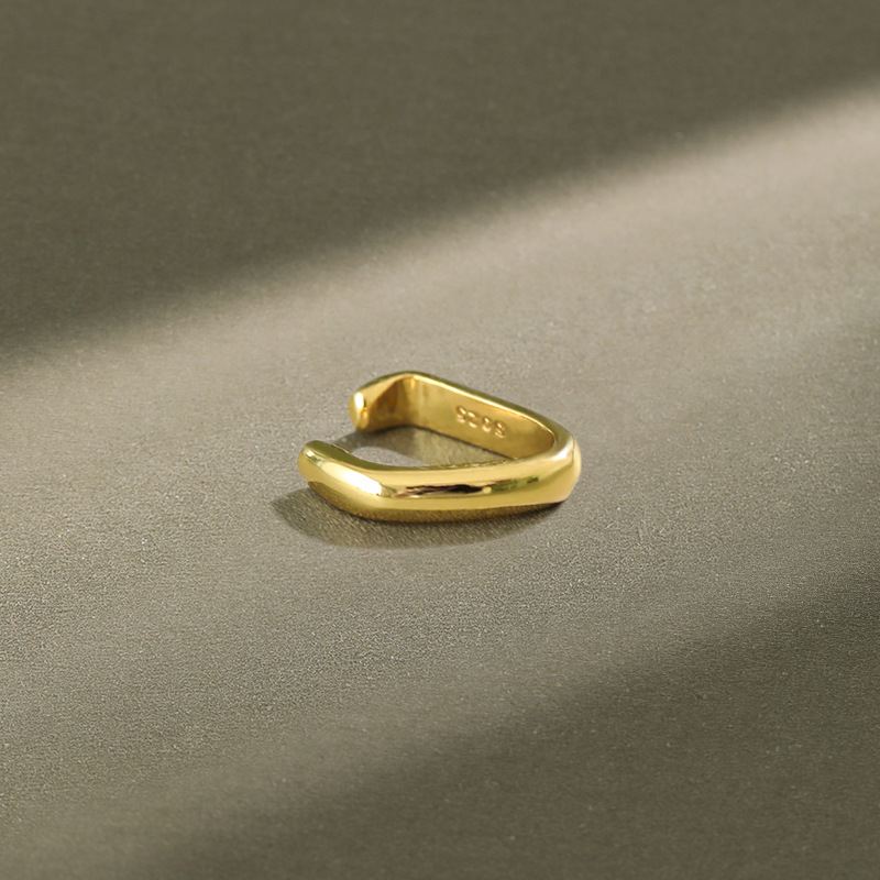 Unregelmäßiger Kreis Clip Ohrring 925 Sterling Silber Single modern