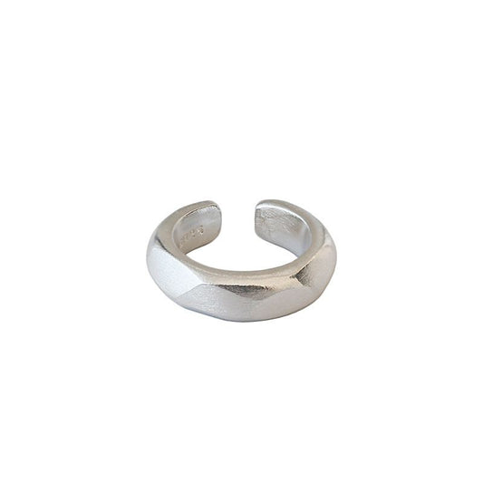 Simple Circle 925 Sterling Silver Non-Pierced Earring (Single) - SterlingSilberSchmuck