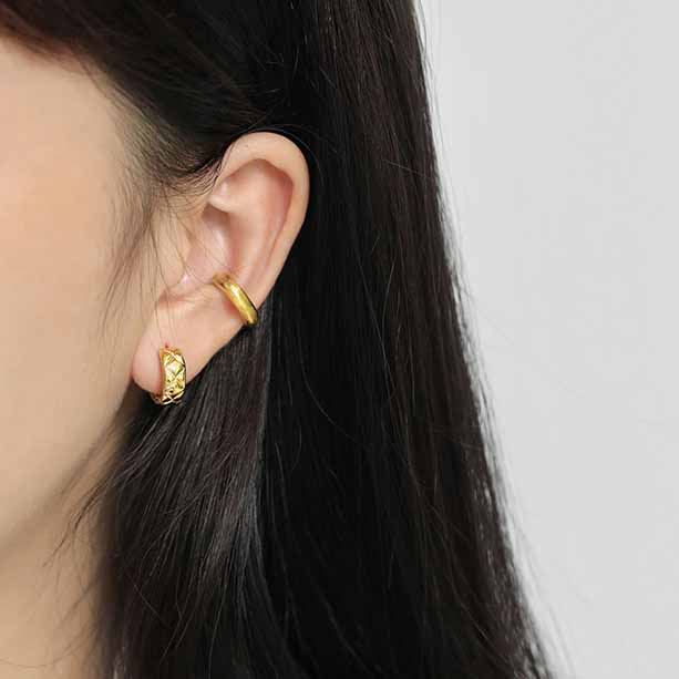 Silber Ear Cuff Kreis - 925 Sterling Ohrklemme ohne Ohrloch