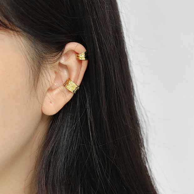 Irregulärer Ear Cuff Silber - Single Ohrklemme 925 Sterling