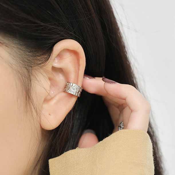 Irregulärer Ear Cuff Silber - Single Ohrklemme 925 Sterling