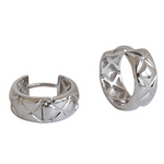 Lade das Bild in den Galerie-Viewer, Fashion Rhombus Patten Circles 925 Sterling Silver Huggie Hoop Earrings
