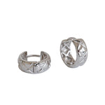 Lade das Bild in den Galerie-Viewer, Fashion Rhombus Patten Circles 925 Sterling Silver Huggie Hoop Earrings
