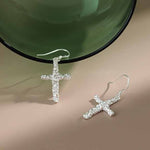 Lade das Bild in den Galerie-Viewer, Fashion Irregular Cross 925 Sterling Silver Dangling Earrings
