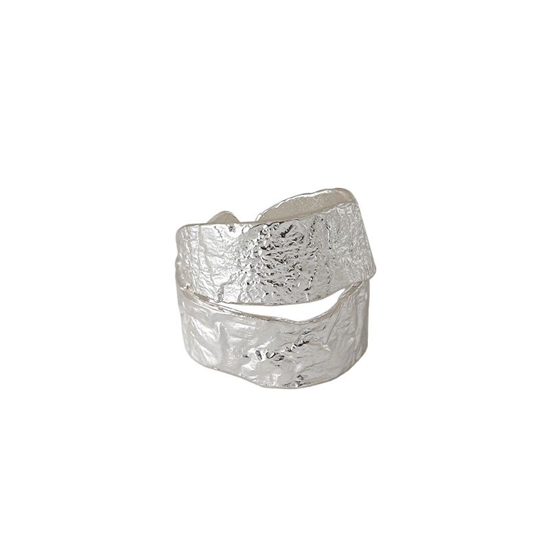 Abstract Face Ring 925 Silber - Doppelschicht Gesichts-Ring