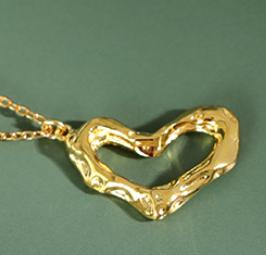 Irregular Hollow Heart 925 Sterling Silver Necklace - SterlingSilberSchmuck