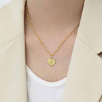 Lade das Bild in den Galerie-Viewer, Gift Created Opal Heart Leaf 925 Sterling Silver Necklace
