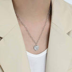 Lade das Bild in den Galerie-Viewer, Gift Created Opal Heart Leaf 925 Sterling Silver Necklace
