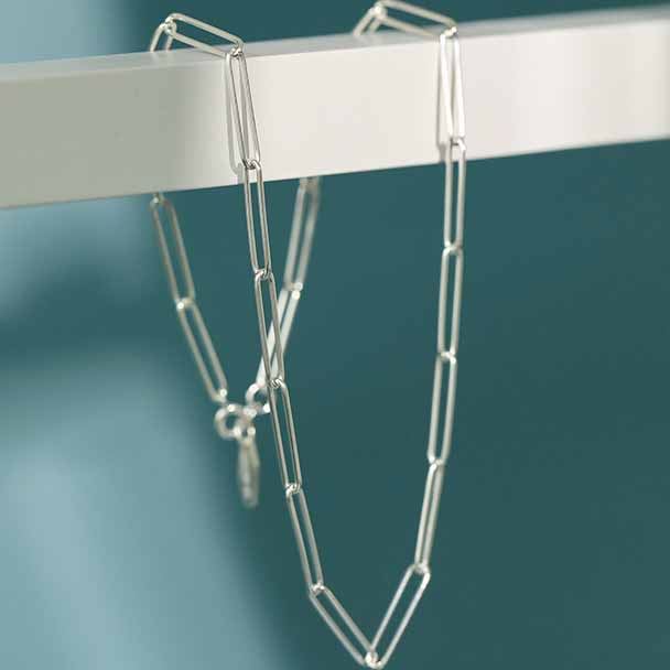 New Hollow Chain 925 Sterling Silver Necklace - SterlingSilberSchmuck