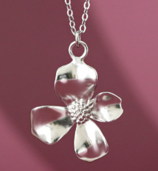Blumen Halskette 925 Sterling Silber elegant feminin zeitlos