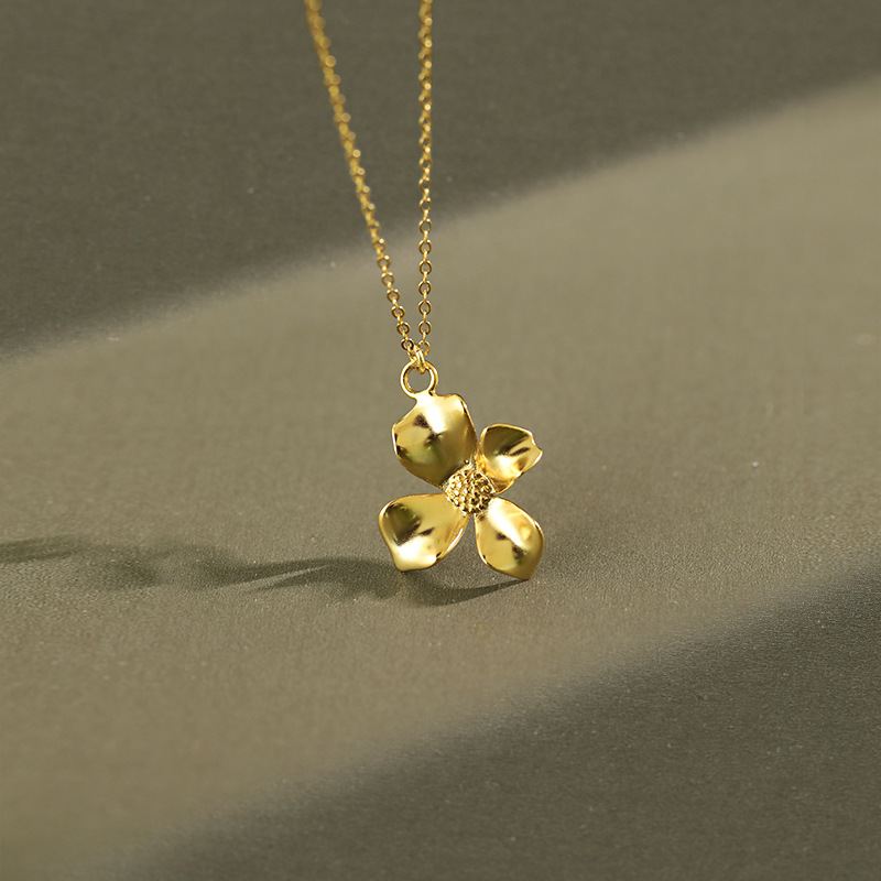 Blumen Halskette 925 Sterling Silber elegant feminin zeitlos