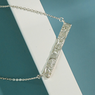 Geometry Rectangle Tag 925 Sterling Silver Necklace - SterlingSilberSchmuck