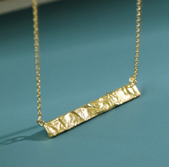Geometry Rectangle Tag 925 Sterling Silver Necklace - SterlingSilberSchmuck