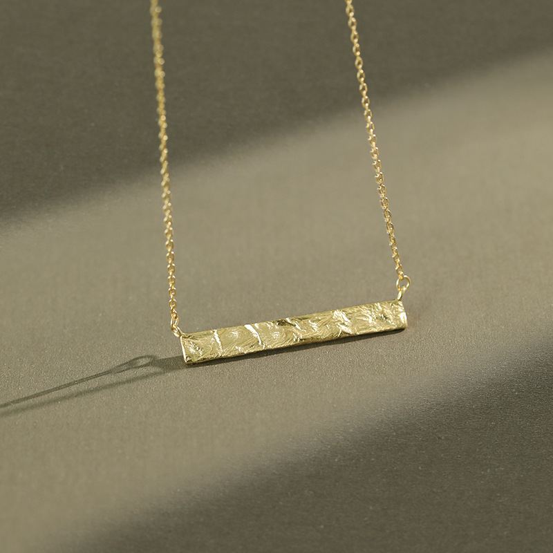 Geometry Rectangle Tag 925 Sterling Silver Necklace - SterlingSilberSchmuck