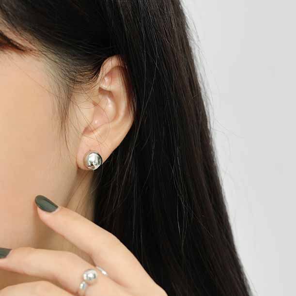 Perlen Creolen 925 Sterling Silber - Einfache Hoop Ohrringe
