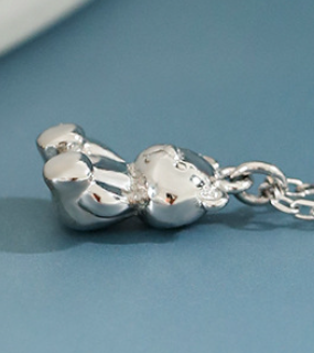 Cute Mini Bear Animal 925 Sterling Silver Necklace - SterlingSilberSchmuck
