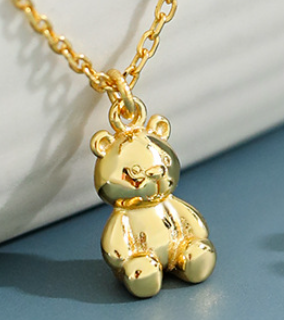 Cute Mini Bear Animal 925 Sterling Silver Necklace - SterlingSilberSchmuck