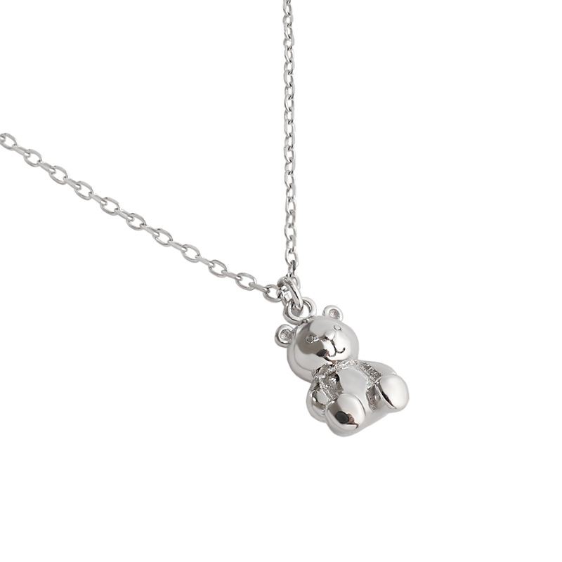 Cute Mini Bear Animal 925 Sterling Silver Necklace - SterlingSilberSchmuck